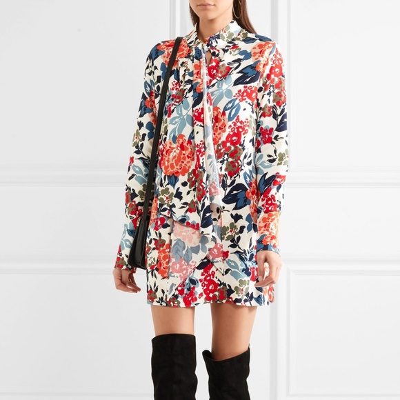 Sonia Rykiel Floral Crepe Mini Dress, Size 38 - Picture 1 of 8